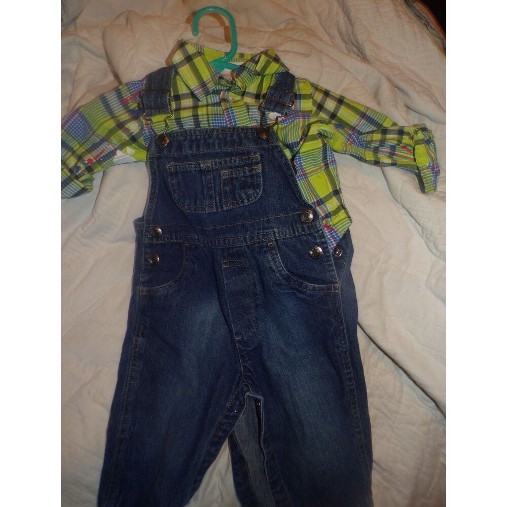 Heidi Klum Truly Scrumptious overalls and long sleeve shirt size 6 month